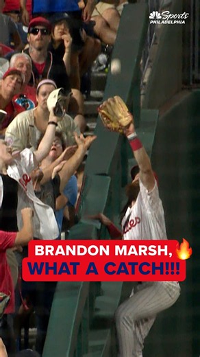 Shoutout to the Phillies fans AND Brandon Marsh after this REMARKABLE catch 😱