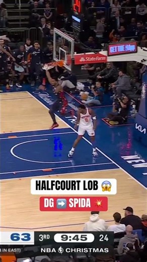 Darius Garland connects with Donovan Mitchell on the lob from beyond halfcourt 😱