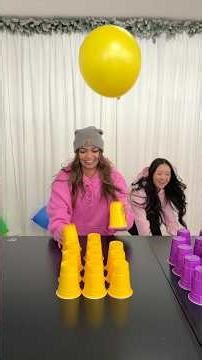 Stack the Cups Relay Race! Girls vs Boys