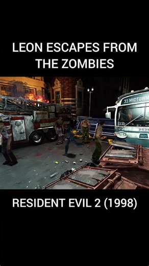 Resident Evil 2: Original (1998) Gameplay - Leon Escapes From the Zombies