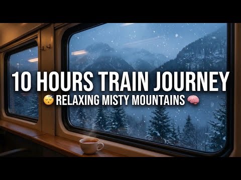 10 Hours Train Journey Through Misty Mountains 🚆❄️ | Relaxing Window View for Sleep & Focus