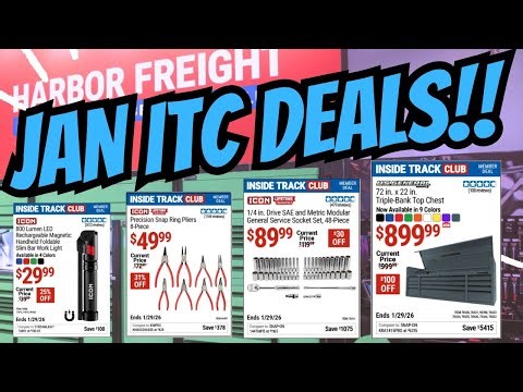 EXCELLENT Harbor Freight January ITC DEALS!! (1-2 thru 1-29)