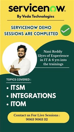Contact us for ServiceNow Trainings and Supports : 9063 9063 32 #servicenowtutorial