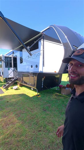 WHOA… This is the ULTIMATE family RV! Patio, bathtub, independent suspension, disk brakes, fiberglass roof, and more! The 2027 Grand Design Solitude 414LJMJ RV SPECS • Length: 42'10