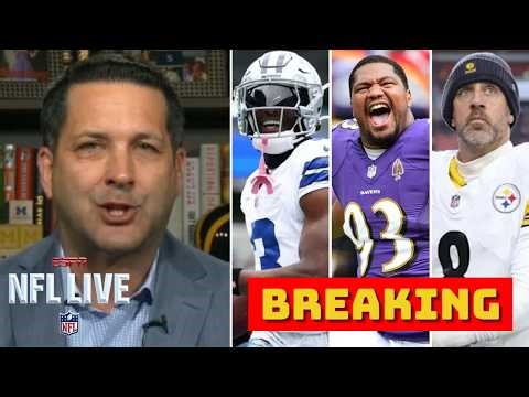 NFL LIVE | Adam Schefter updates on Pickens future, Ravens sign Campbell, Rodgers leave Steelers?