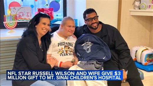 New York Giants Quarterback Russell Wilson visits the Mount Sinai Kravis Children's Hospital on the Upper East Side every Tuesday. Now the local NFL star is giving back to young patients at the hospital with a special gift. | ABC7NY