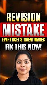 KCET Revision Mistakes 🚨 Stop Doing This & Boost Your Score! | Sowndarya Mam #shorts