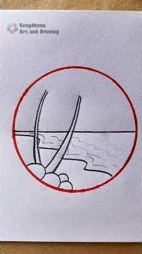 Drawing a Beautiful Scene Inside a Circle with Simple Techniques #rongdhonuartanddrawing #shorts