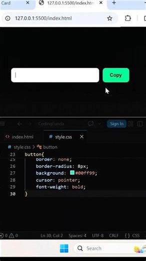 Copy Text Button Using HTML CSS JavaScript | Beginner Project