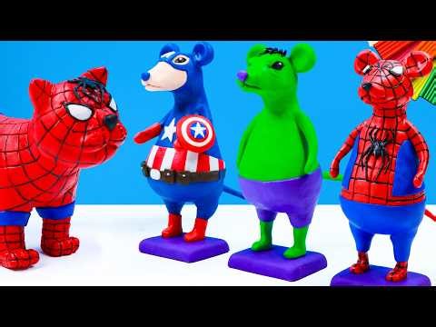 DIY Marvel Superhero Mouse Model Captain America X Hulk With Clay | Polymer Clay Tutorial