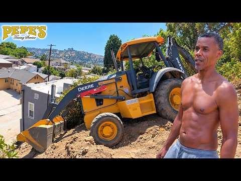 His Backhoe Nearly Took Out a House… Then He Panicked and Ran