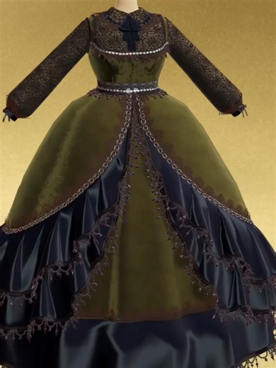 Dressmaker Game: New Trims Update & Deep Green Velvet Dress