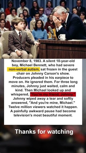"You're My Friend, Johnny" | Michael Bennett's Moment #JohnnyCarson #ClassicTV #InspiringStory
