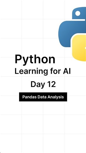 Python Learning for AI — Day 12: Pandas Data Analysis Part 7 #python #machinelearning #ai #coding