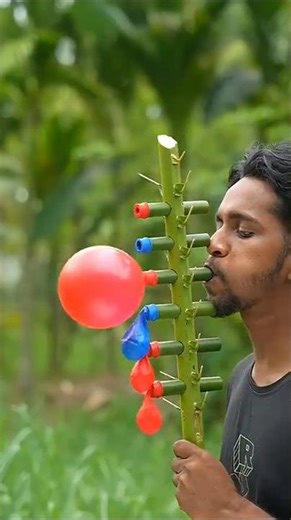 Amazing Target Hit With Steel Balls 😮 | Powerful Balloon Gun Shot 🔥#bamboogun #trickshot #shorts