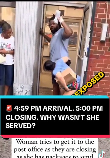 🚨 USPS EXPOSED: SHE SAYS SHE ARRIVED AT 4:59 P.M. — THE POST OFFICE CLOSES AT 5:00 P.M. SO WHY WASN’T SHE SERVED? ONE MINUTE BEFORE CLOSING! ONE CUSTOMER WITH PACKAGES! AND A SITUATION THAT RAISES SERIOUS QUESTIONS ABOUT CUSTOMER SERVICE! Let’s talk about professionalism, common sense, and the public’s confidence in the United States Postal Service. In this video, a woman claims she arrived at the post office at 4:59 p.m., just one minute before the posted 5:00 p.m. closing time. Now, I underst