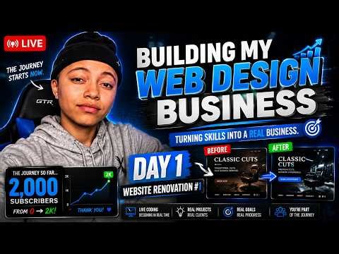 Building My Web Design Business LIVE | Day 1 | Renovating My First Website