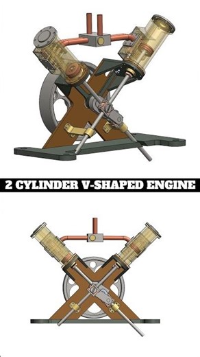 2 Cylinder V Shaped Engine📌✔#engine #automobile #automotive #engineering #externalcombustionengine