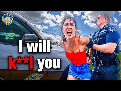 Crazy Karen Loses Control at Traffic Stop Instant Karma | Karens Getting Arrested By Police