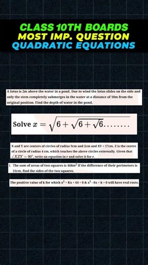 Quadratic Equations 🔥 Most Important Questions 😱 | Class 10 Maths | CBSE Boards #maths #exam #cbse