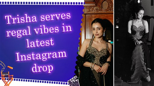 Trisha turns up the glam in traditional black ensemble with a monochrome twist