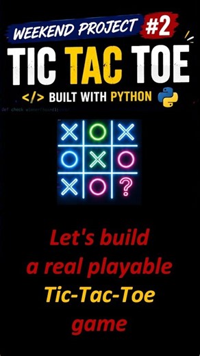 Build a real GUI Tic Tac Toe game in Python this weekend! 🐍