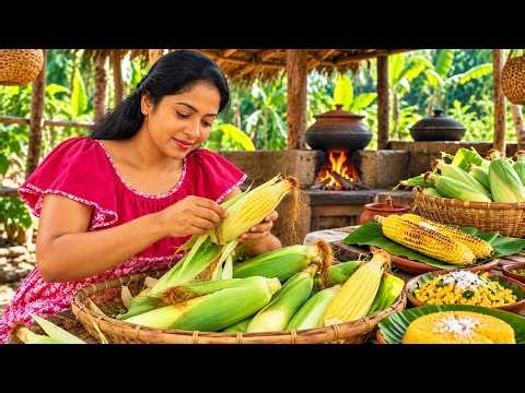 The Most Satisfying Way to Cook Corn | Traditional Village Cooking ASMR