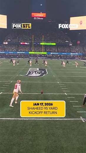 #RashidShaheed with the 95 yards>> #49ers vs #Seahawks streaming live Sunday on FOX One.