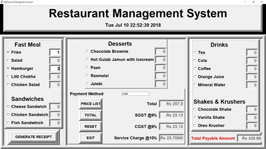 Restaurant Management System In Python With Source Code - Download Free Projects | CodeZips