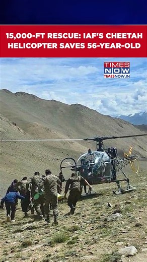 IAF Cheetah Helicopter Rescues 56-Year-Old From 15,000-Ft Glacier In Ladakh #shorts