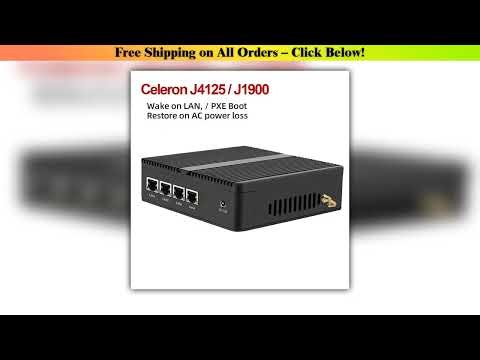 Firewall Router pFsense Fanless Mini PC Celeron J1900 J4125 4 Core 4 LAN Gigabit Windows 10 Linux