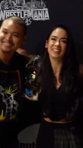 AJ Lee’s first #WrestleMania since returning and it’s clear how much the WWE Universe missed her! 🖤💗