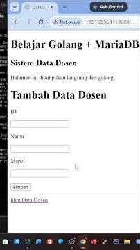 Golang + MariaDB Admin Dashboard