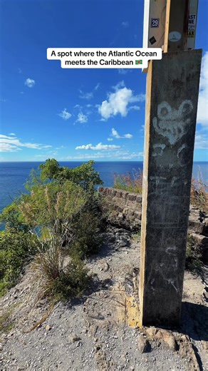 A spot where The Atlantic meets the Caribbean: Dominica 🇩🇲 #travel #caribbeantiktok #kieranbrown #dominica #dominica🇩🇲