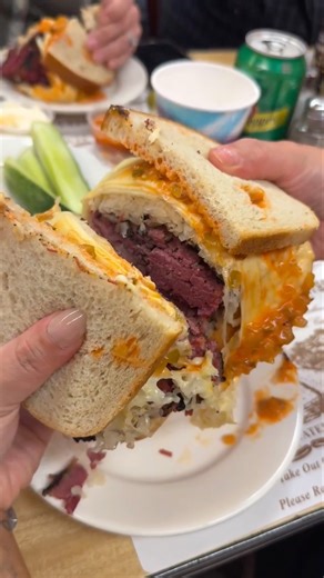 Would you pay $35 for this pastrami reuben sandwich from Katzsdeli? #nycfood #sandwich #bestfood