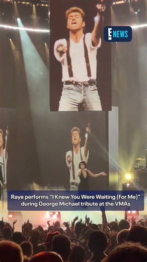 Raye performs "I Knew You Were Waiting (For Me)" during tribute to George Michael at the #VMAs.