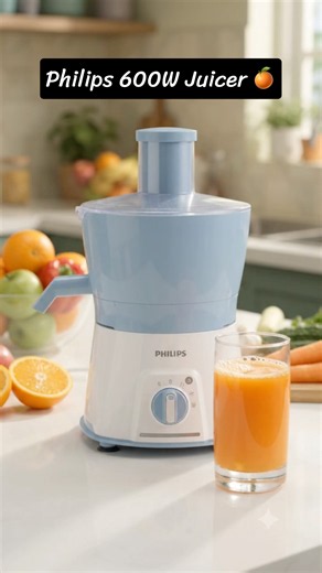 Philips 600W Juicer 🍊 Fresh Juice Made Easy! #Shorts | Philips Viva Collection Juicer