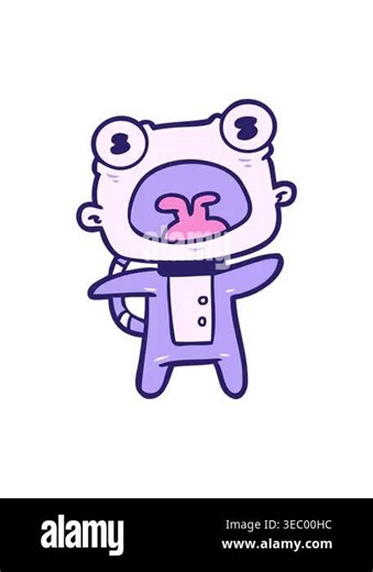 pixelize effect animation of cartoon weird alien Stock Video Footage - Alamy