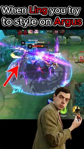 Ling Fast Combo… But Argus Ended Him Instantly 😂 #shorts #mobilelegends #mlbb #memes