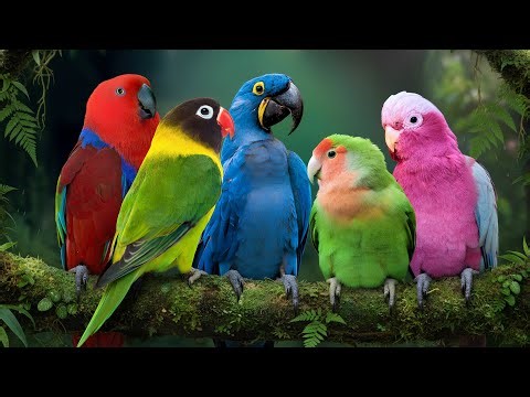 World's Most Beautiful Parrots | Calming Bird Sounds & Healing Nature Ambience for Deep Relaxation 🌿