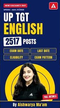 UP TGT ENGLISH COMPLETE DETAILS #teachersadda247#uptgtenglish #uptgtnotification2026 #shorts