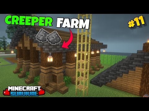 I Built the Most Aesthetic Creeper Farm in Minecraft Survival 💚💣