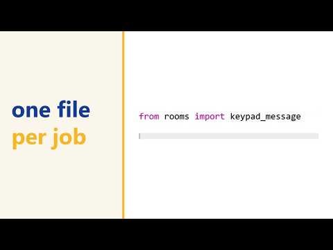 Python modules of your own: one file per job, with from ... import