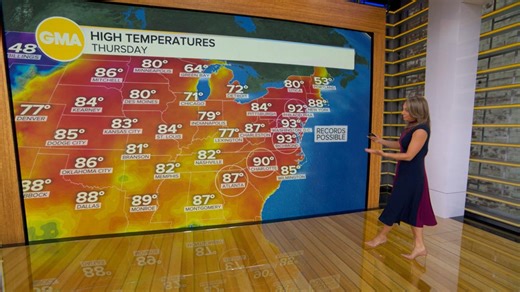 Summer-like weather forecast on the East Coast