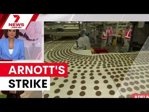 Arnott's workers strike over pay dispute | 7NEWS