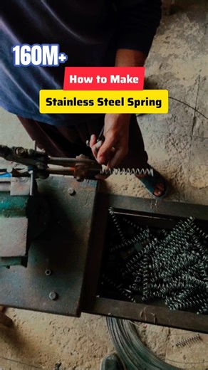 In This Video We Make Stainless Steel Spring on Machine #steelspring #ss #foryou #springmaking #DIY