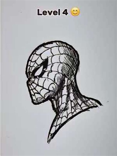 How to Draw Spiderman in different levels 🫣 #fyp #spiderman #marvel #drawing #art