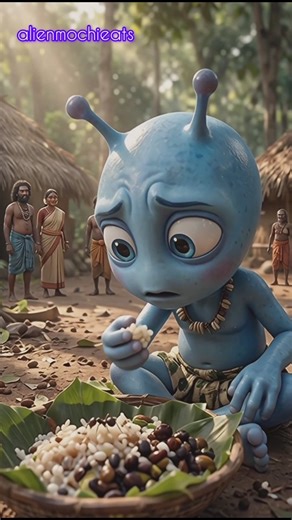 Mochi 👽 | Cute ASMR Eats on Instagram: "Alien Mochi Tries Irula Tribal Forest Food for the First Time | Realistic ASMR Eating Mochi is a tiny alien discovering Earth food for the first time. In this episode, Mochi experiences traditional forest food inspired by the Irula tribal community of Tamil Nadu. The meal is served naturally on a banana leaf with rice, forest beans, seeds, and live ants, just as it exists in real forest environments. There is no talking. No music. Only real ASMR eating so