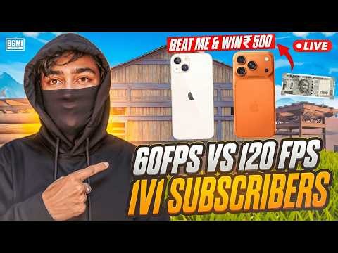 60FPS VS 120FPS 📱 Beat Me & Win ₹500! (All Guns 1v1 Challenge) 🎯