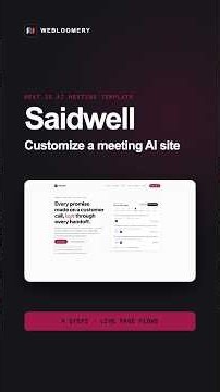 Customize a Next.js AI Meeting Website Template in 4 Steps | Saidwell #Shorts